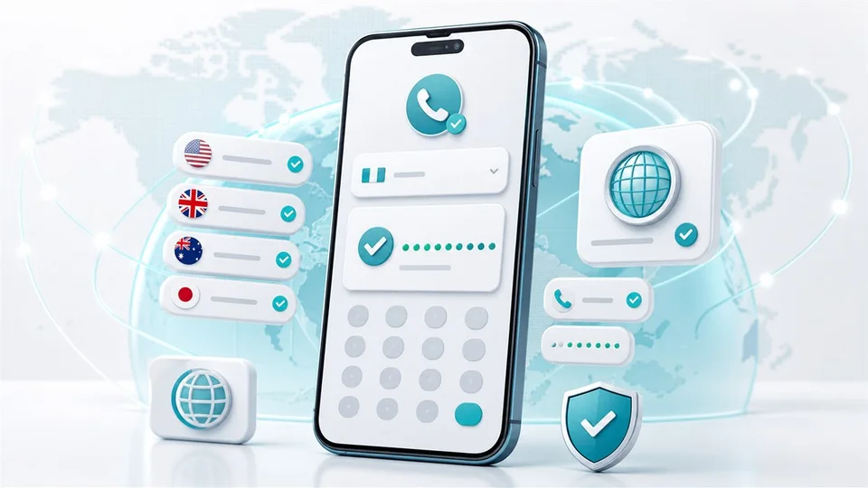 Illustrasjon for kontroll av internasjonale telefonnumre